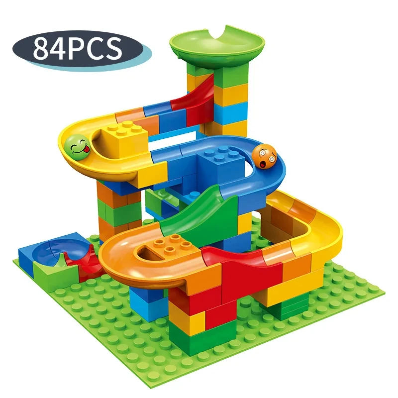 88PCS Small Size DIY Bricks Marble Maze Ball Track Building Blocks