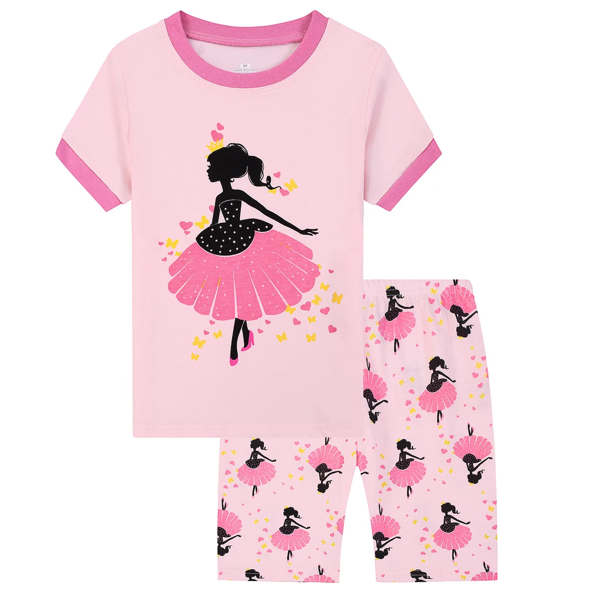 Kids Girls Cartoon Girls Print Pajamas for Summer childrensterritory