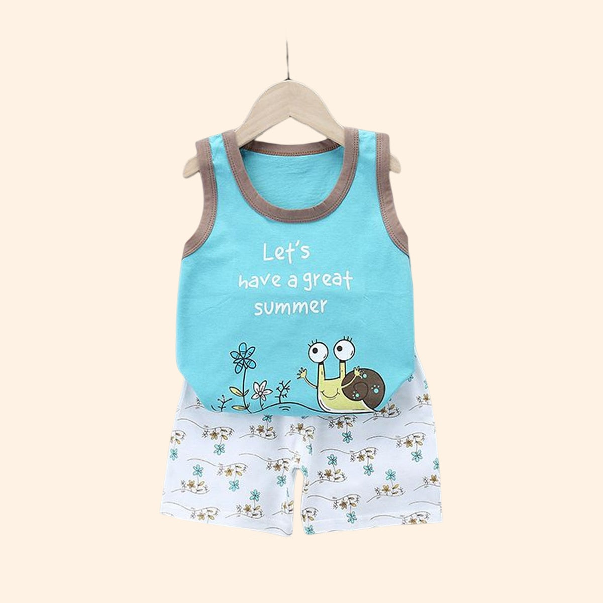 2PCS Cotton T-Shirts and Shorts Set for Toddler Boys Girls childrensterritory