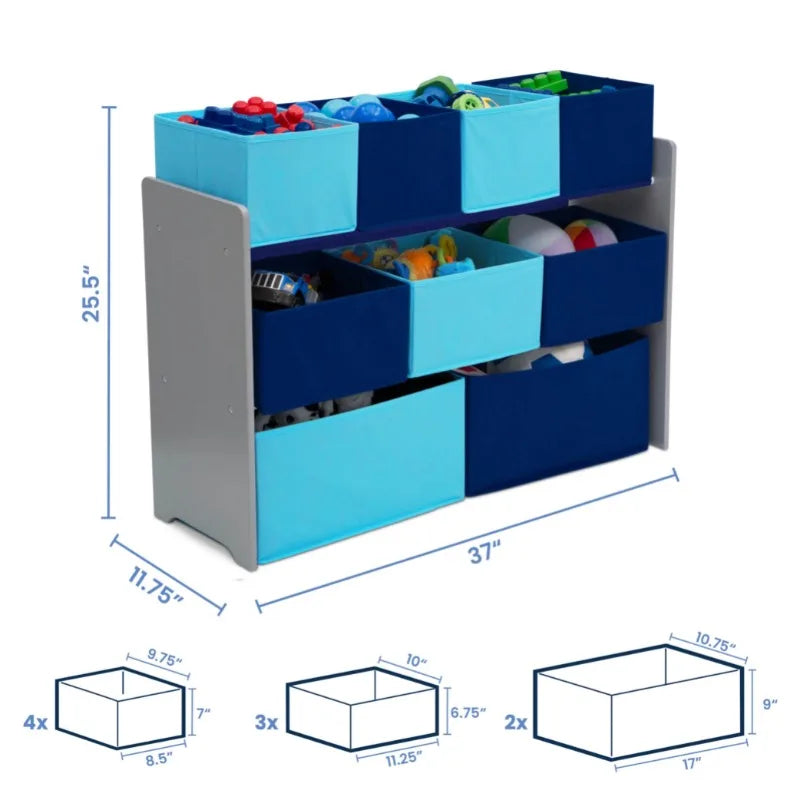 Kids Multi-Bin Toy Organizer with Storage Bins