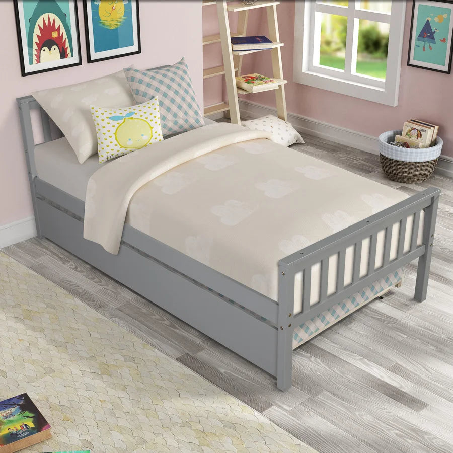 Twin Bed Frame with Headboard and Footboard childrensterritory
