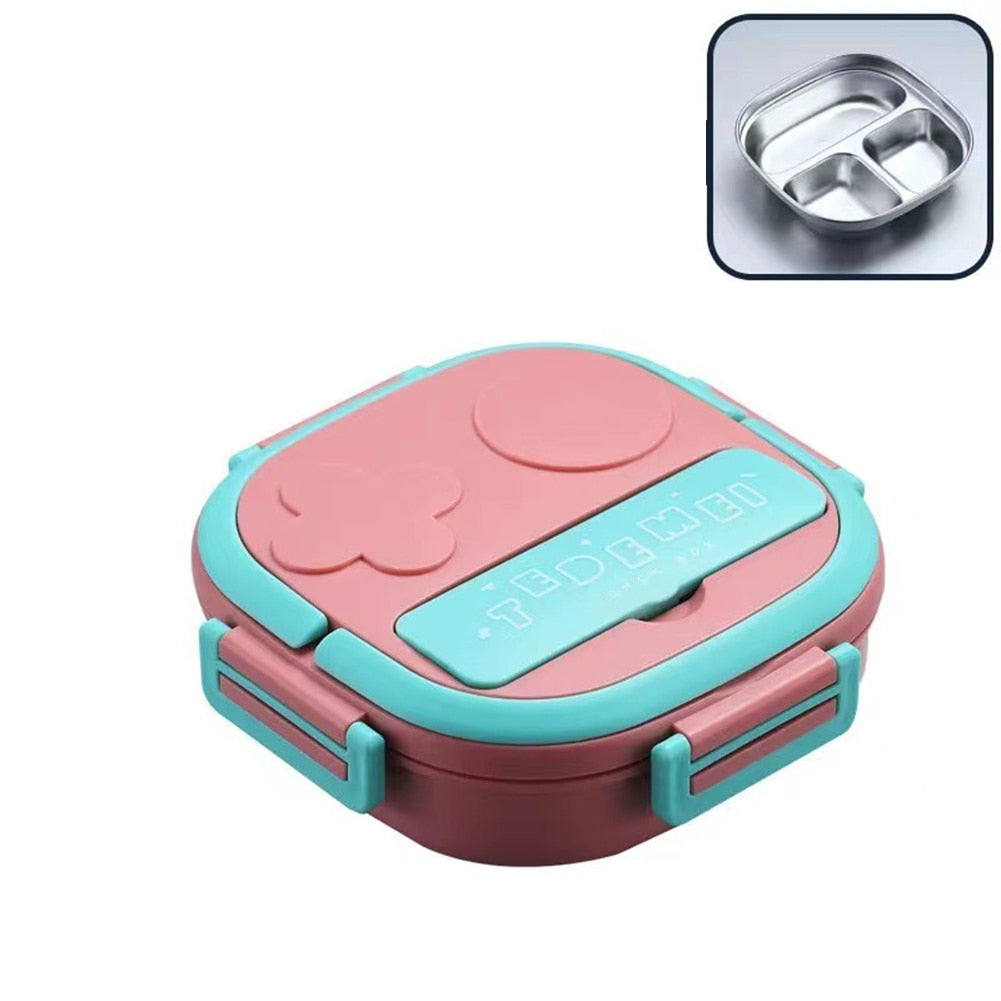Portable Kids Lunch Box of Stainless Steel for Outings childrensterritory
