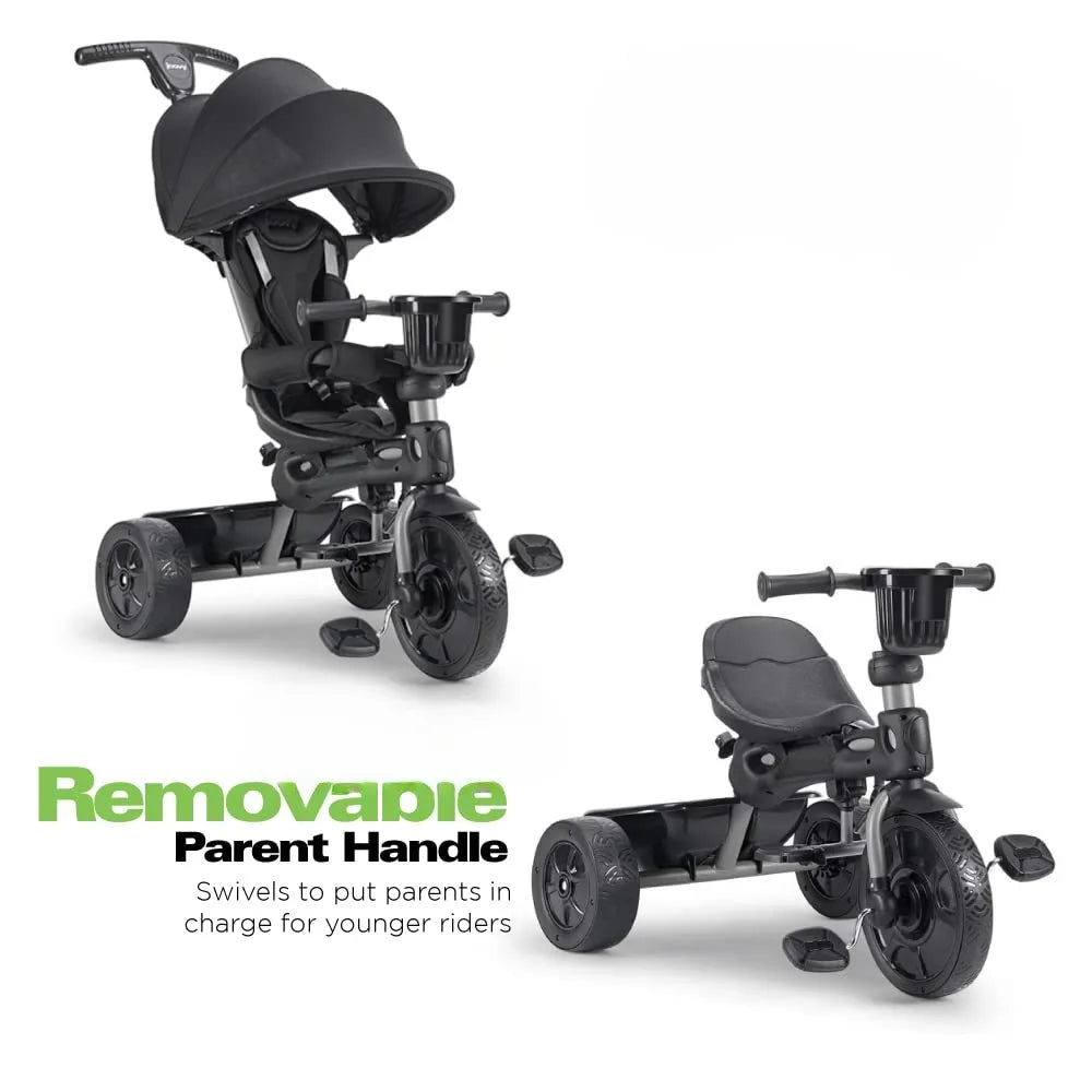 Kids Tricycle with 4-Stages Featuring Extra-Wide Front Tire