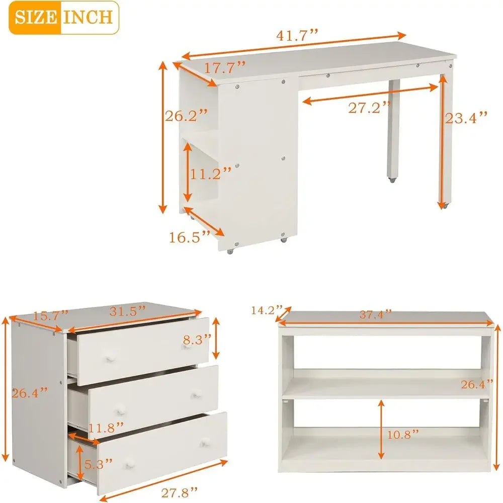 Portable Twin Loft Bed with Storage Cabinet for Kids