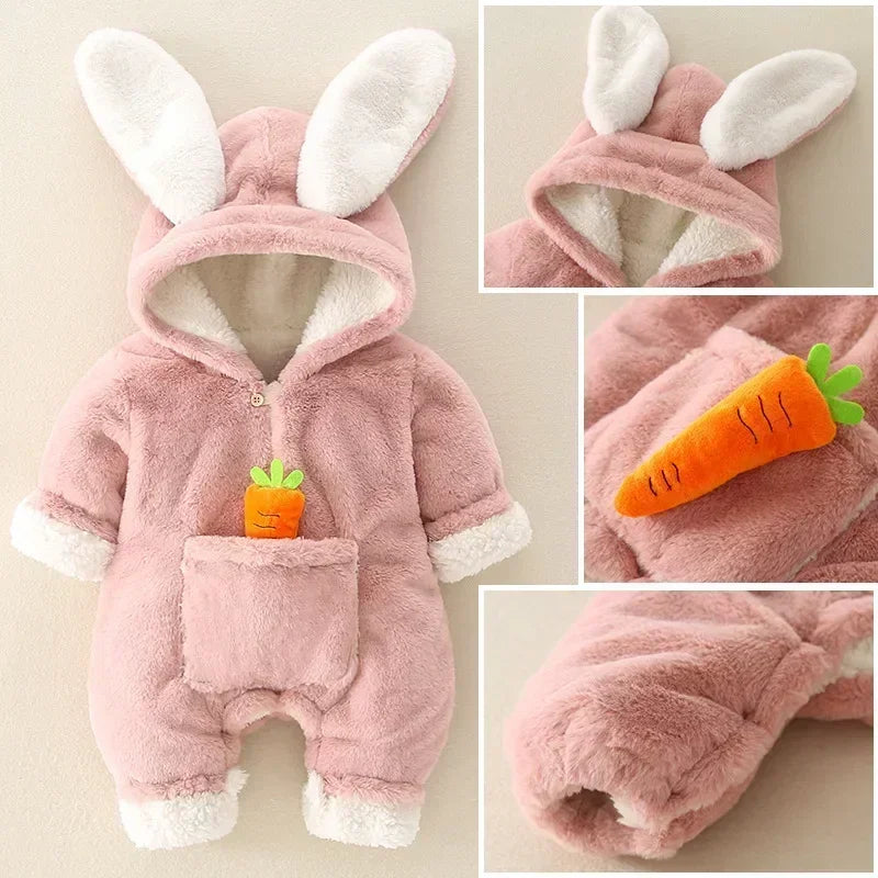Baby Kids Rabbit Design Warm Soft Rompers childrensterritory