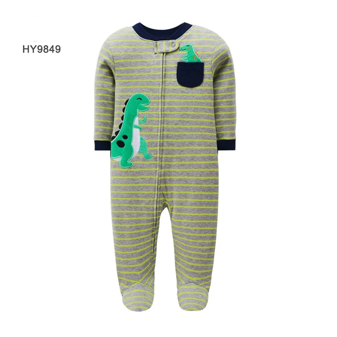 Newborn One-Piece Cotton Rompers with Zipper for All Seasons childrensterritory