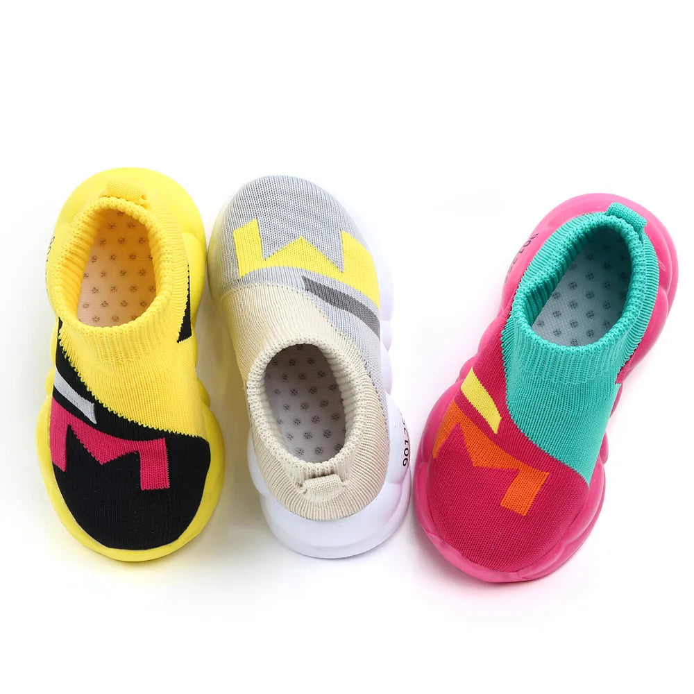 Kids Soft Cotton Slip-on Rubber Sole Walking Shoes childrensterritory