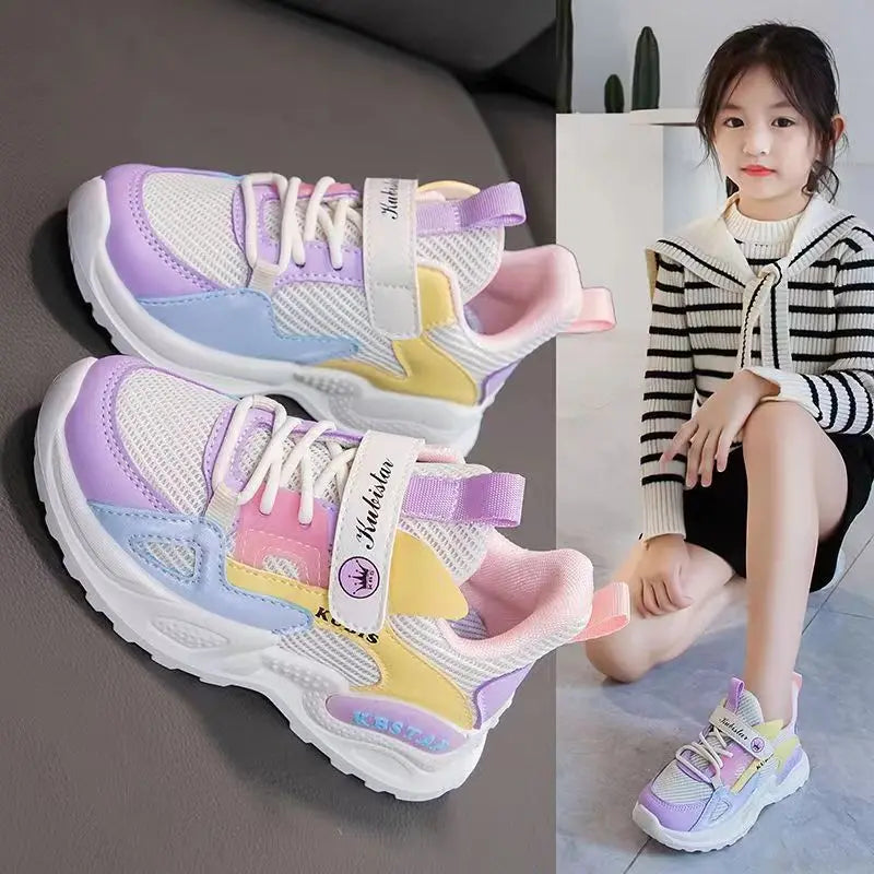 Kids Girls Lightweight Waterproof Running Antislip Sports Shoes childrensterritory