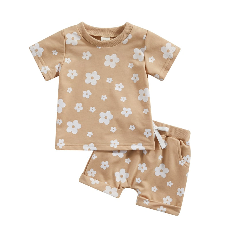 Floral Printed 2pcs Summer Clothing Set for Baby Girl childrensterritory