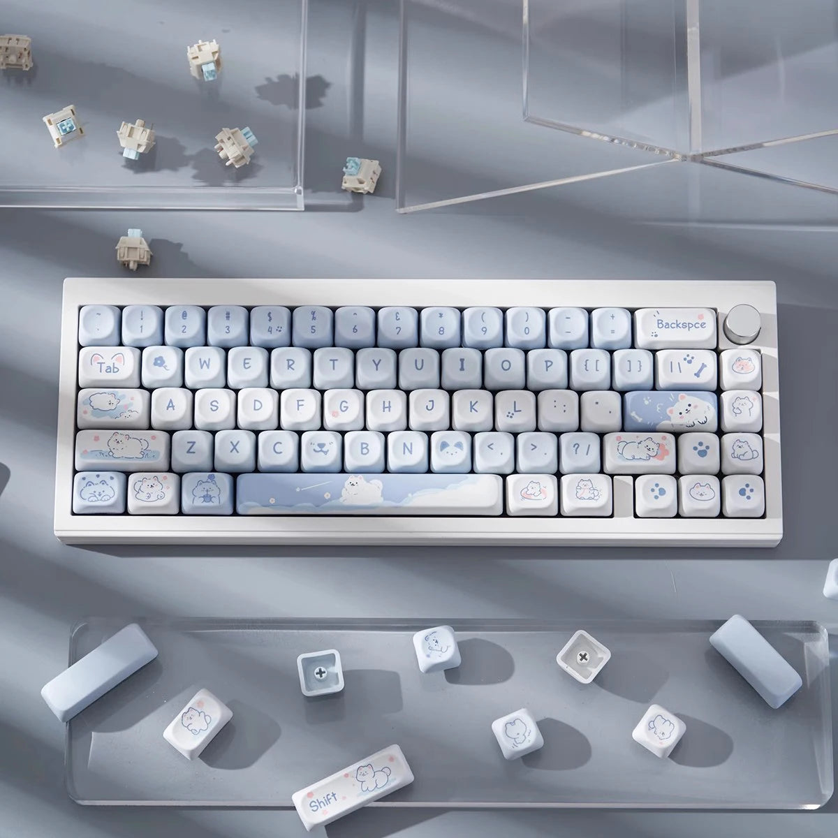 Dessert Cat Theme 95 Keycaps Kit for Mechanical Keyboard childrensterritory