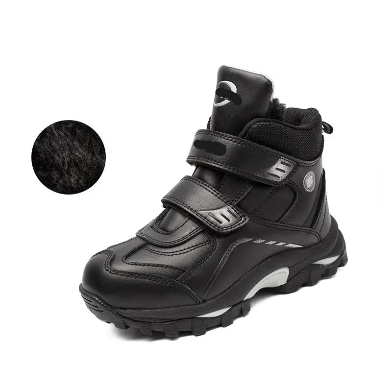 Anti-slip Kids Boys Ankle Boots with Motorcycle Hook and Loop childrensterritory