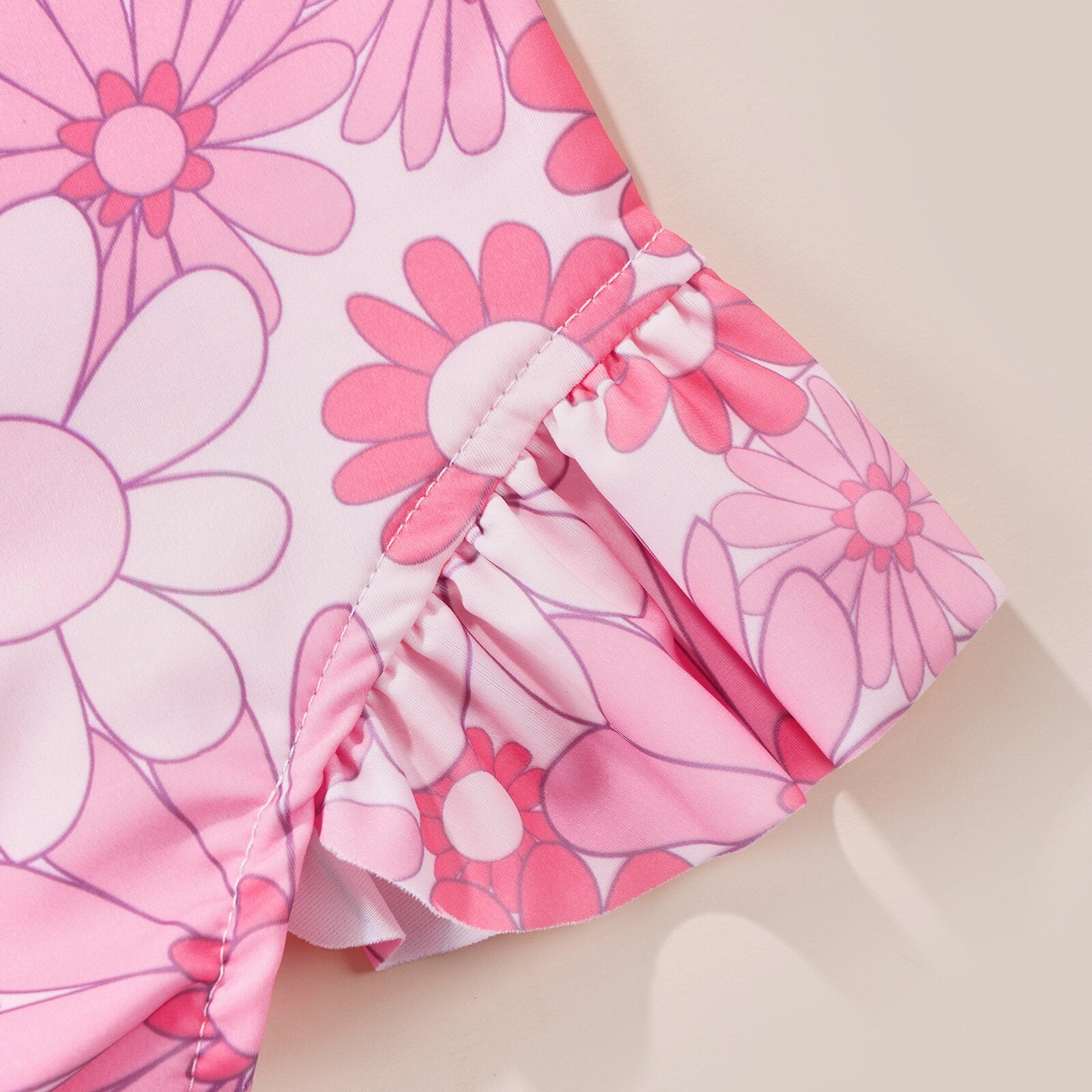 Sleeveless Toddler Girl Floral Loose Bodysuit childrensterritory