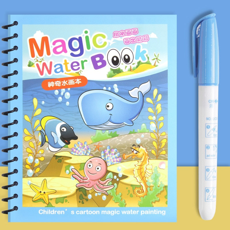 Reusable Magical Water Drawing Book with Pen Kids Toys childrensterritory