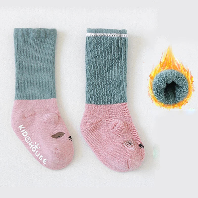 Baby Non-Slip Soft Cartoon Design Winter Socks
