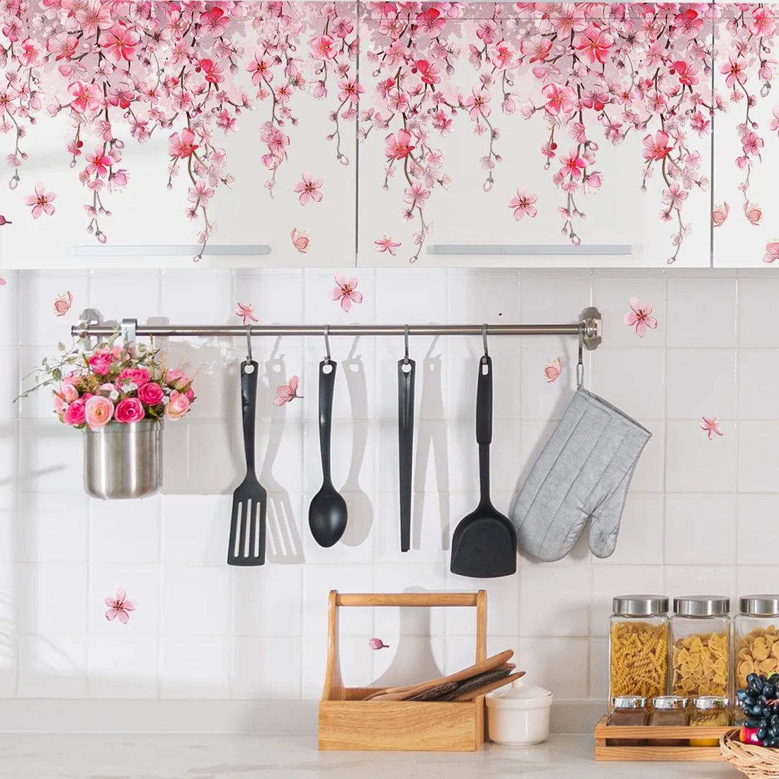 Pink Flower Design Girls Room Wall Decal childrensterritory
