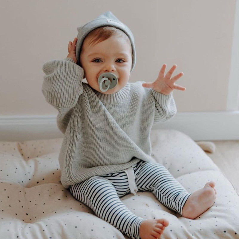 Baby/Kids Loose Round Neck Knitted Sweater Pullover childrensterritory