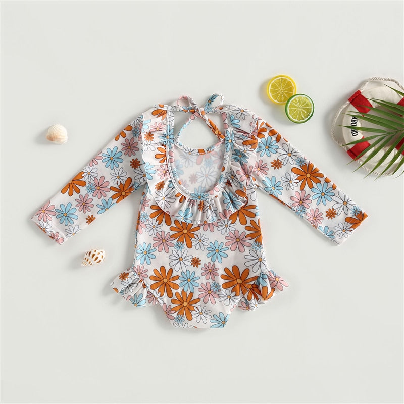 O-Neck Floral Baby Girl Swimsuit/Beach Wear childrensterritory