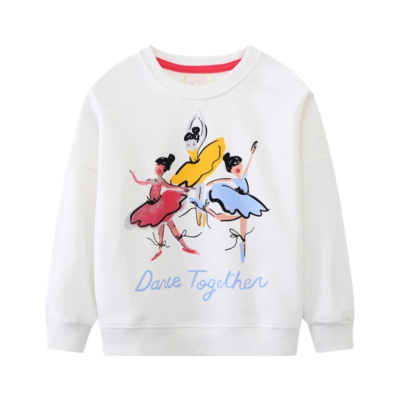 Long Sleeve Cartoon Embroidery Children Girls Sweatshirts childrensterritory