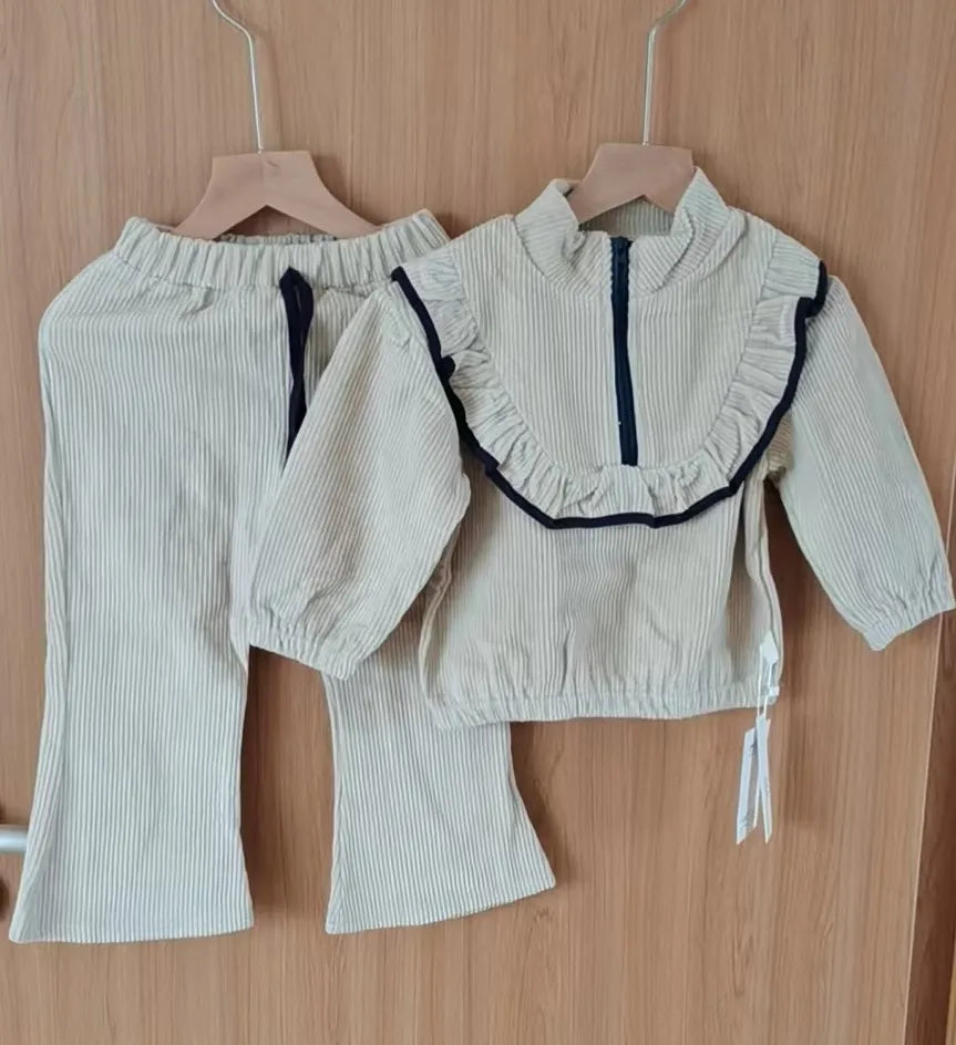Kids Girl Korean Style Sweater + Pants Fashionable Two Piece Set childrensterritory