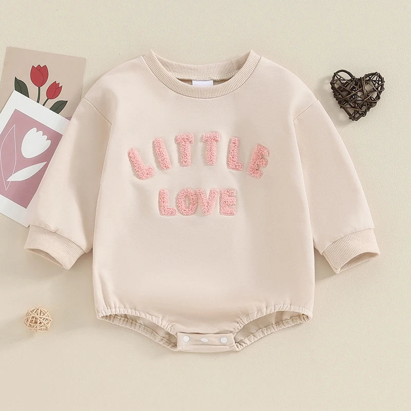 Little Love Letter Print Long Sleeve Winter Baby Bodysuit