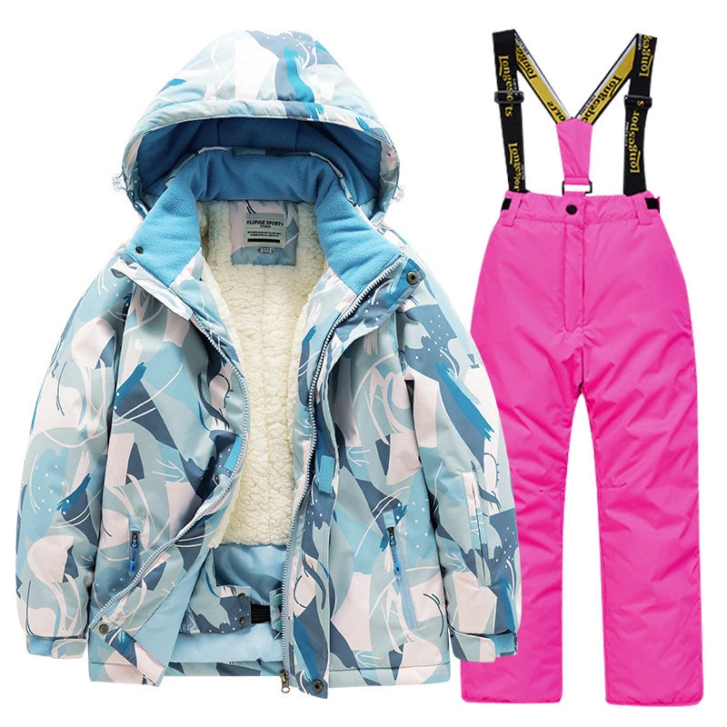 Thick Waterproof Printed Warm Snow Suits for Kids childrensterritory