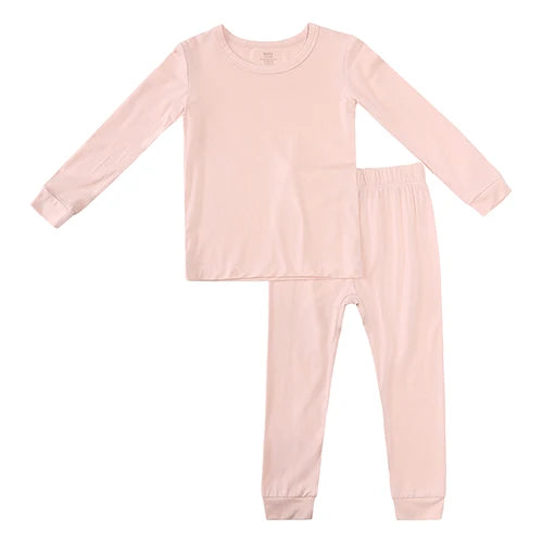 Solid Pattern Bamboo Fiber Pajamas Sets For Baby/Kids childrensterritory