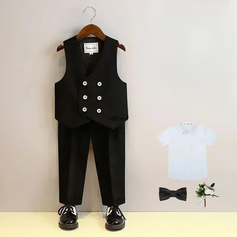 Kids Blazer Vest Pants Formal/Wedding Clothes Set