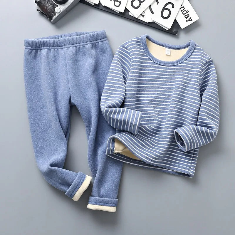 Thick Warm Long Sleeve Kids Pyjamas for Autumn Winter childrensterritory