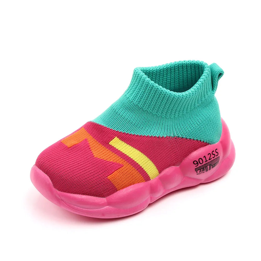 Kids Soft Cotton Slip-on Rubber Sole Walking Shoes childrensterritory