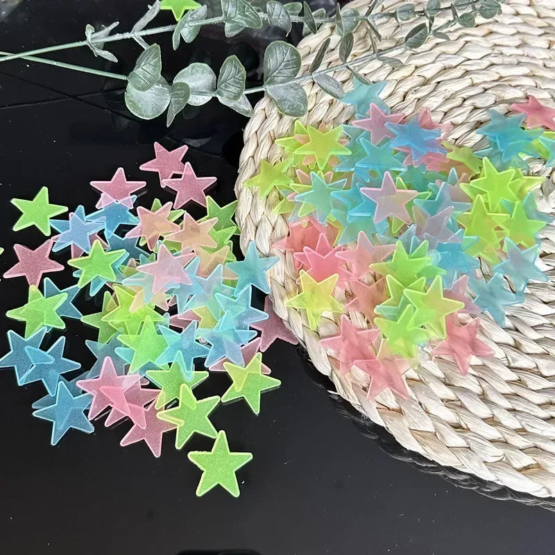 3D Fluorescent 50/1000Pcs Glow-in-the-Dark Stars Wall Stickers childrensterritory