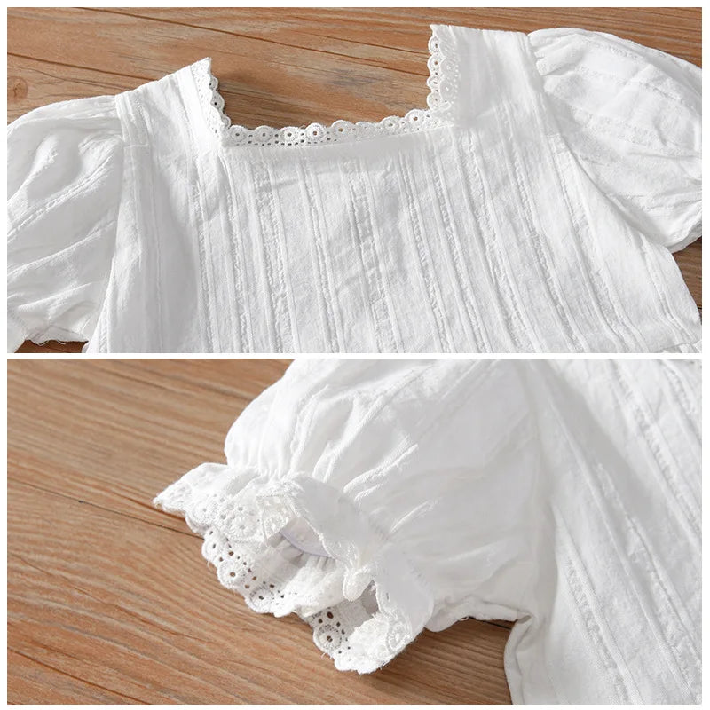 Kids Girls Elegant White Summer Princess Dress childrensterritory