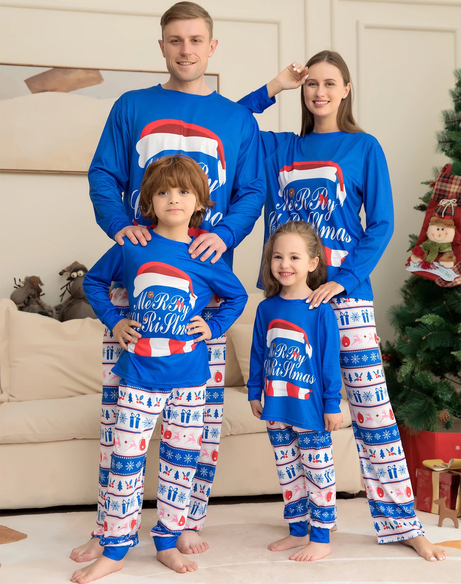 Long Sleeves Christmas Print Family Matching Clothing Set childrensterritory