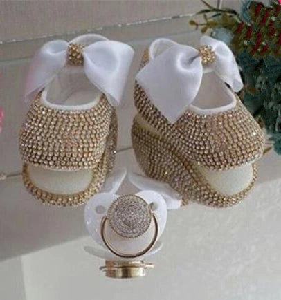 Luxury Keepsake Diamond Baby Bottles and Shoes Headband Set childrensterritory