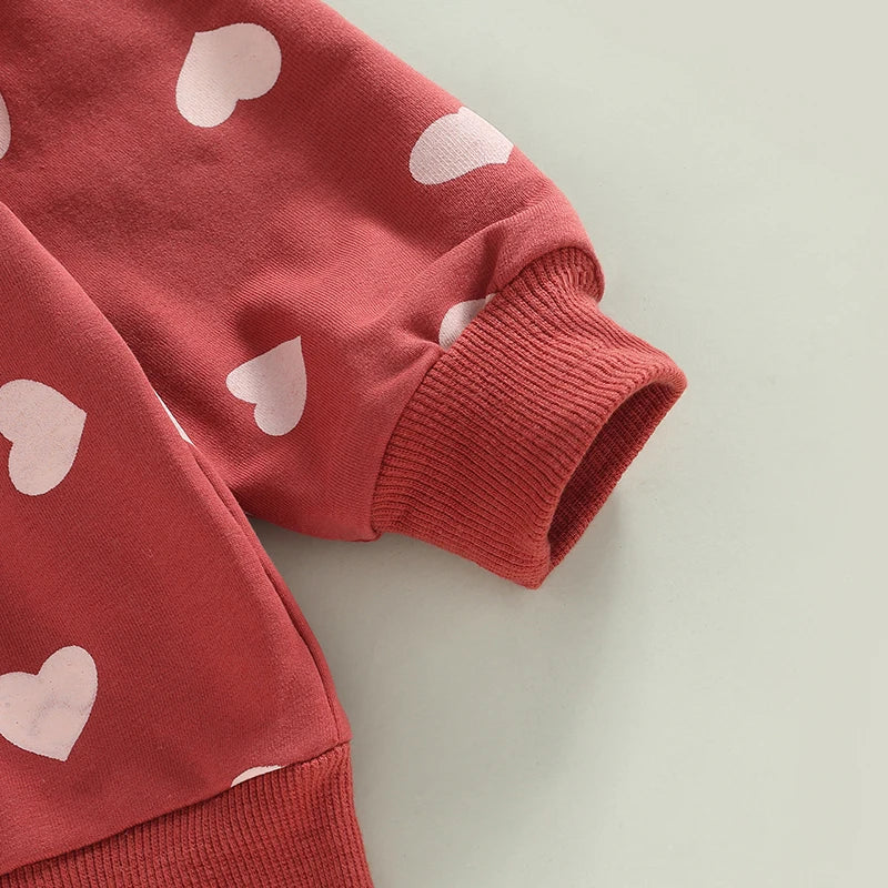 Baby Boys Heart Print Crew Neck Warm Sweatshirt childrensterritory