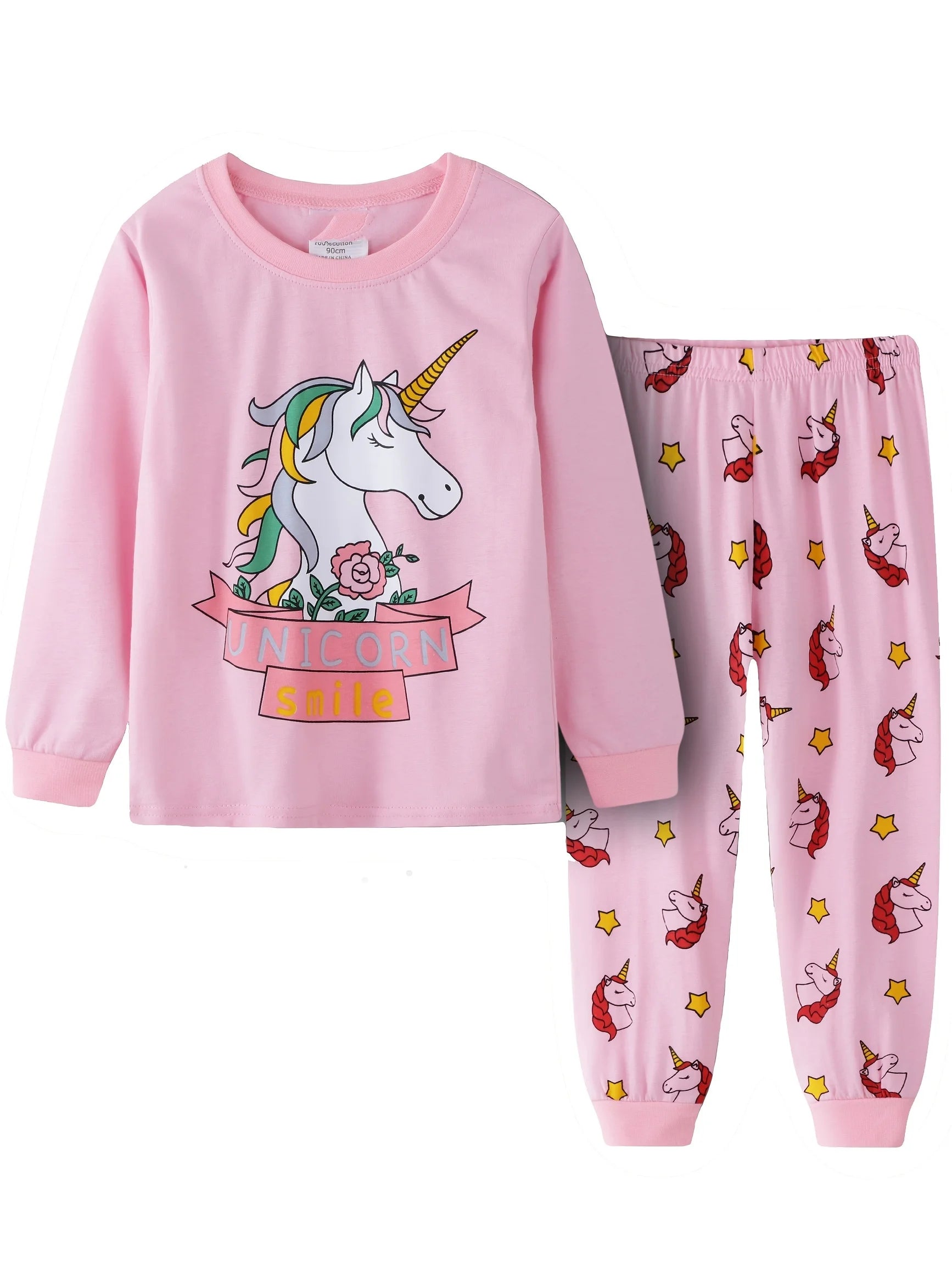 Cartoon and Letter Print Toddler Boys Girls Pajamas Sets childrensterritory