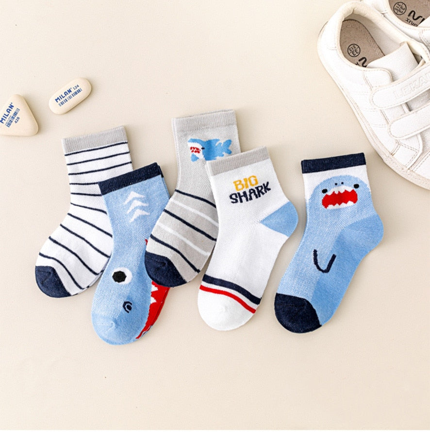 Baby/Kids 5 Pairs/Lot Breathable Casual Mesh Socks for Boy Girl childrensterritory