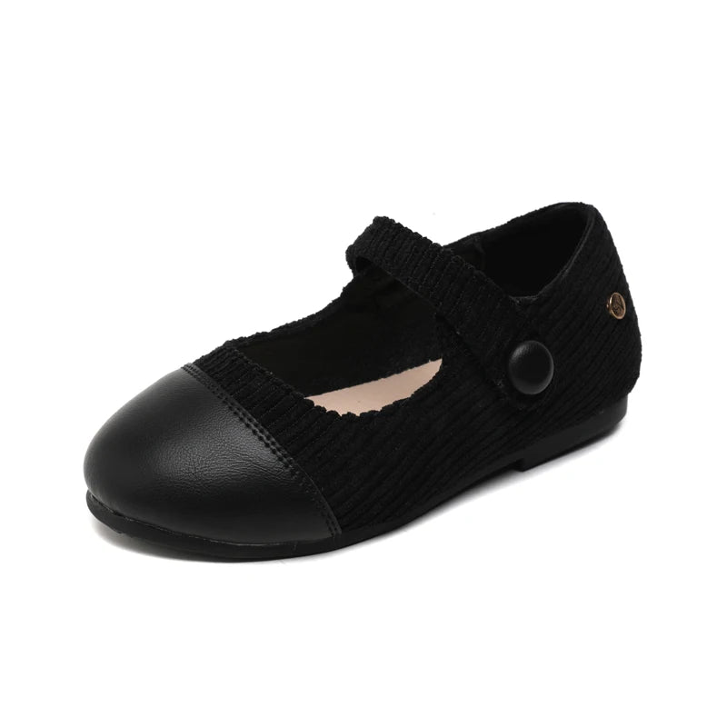 Little Boys and Girls Slip On Black Leather Shoes childrensterritory