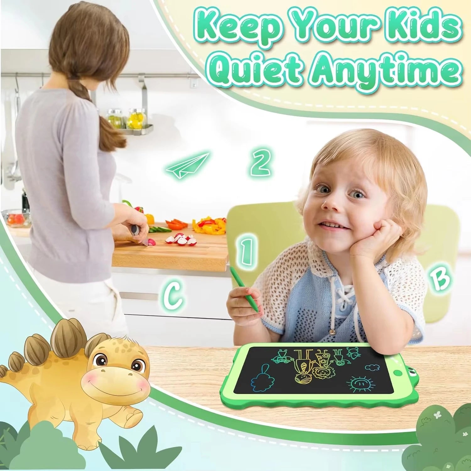 Kids Doodle Board Writing Tablet Toys 8.5 inch Display