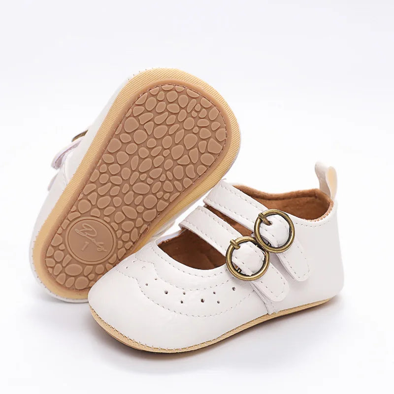 Soft Soled Retro Style Anti-Slip Baby Girl Flat Shoes childrensterritory