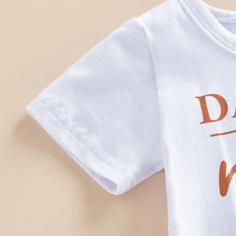 Baby Girl Letter Printed T-shirt with Flower Shorts and Hairband childrensterritory