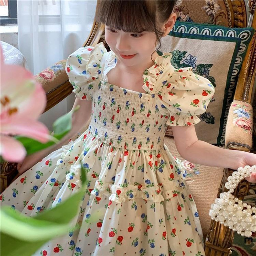 Kids Girls Floral Summer Fashion Dresses childrensterritory