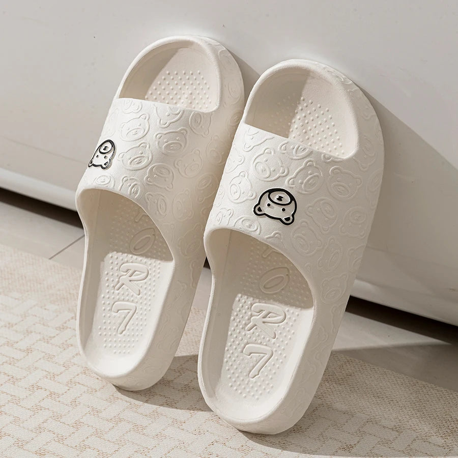 Bear Design Anti-Slip Indoor Summer Slippers for Couples childrensterritory