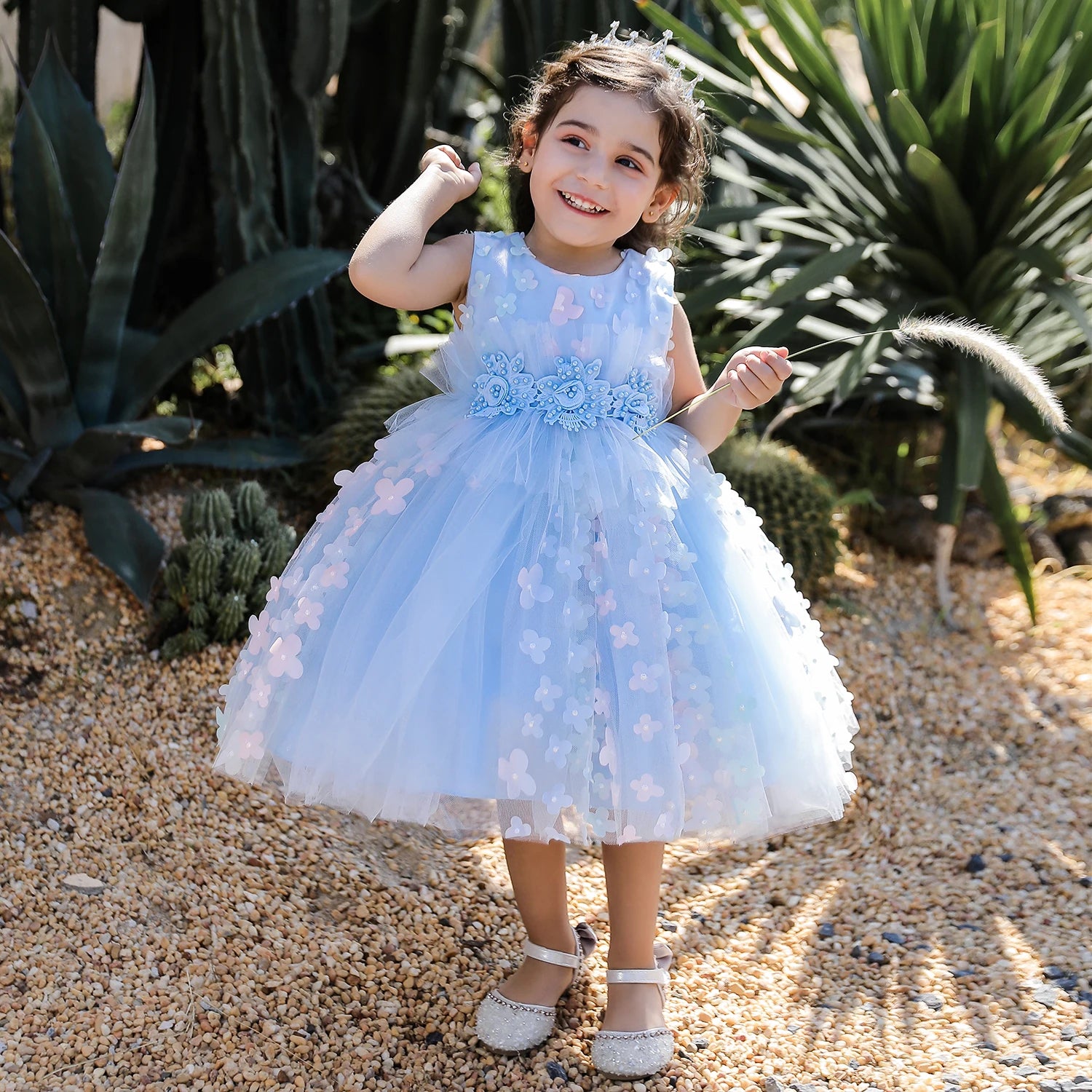 Elegant Bow Lace-Decorated Little Girls Tutu Party Dresses childrensterritory