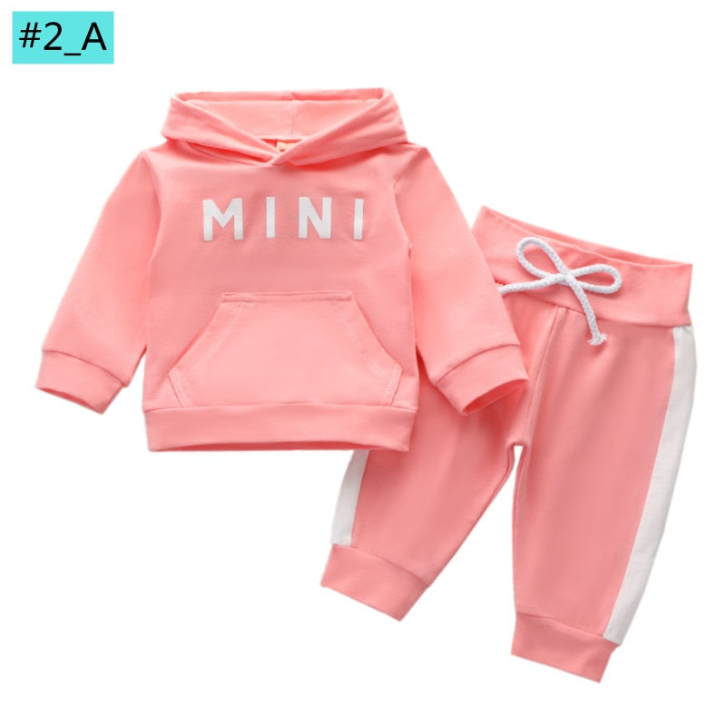 Baby Girl Leopard Letter Print Hooded Sweatshirt Pants Outfit childrensterritory
