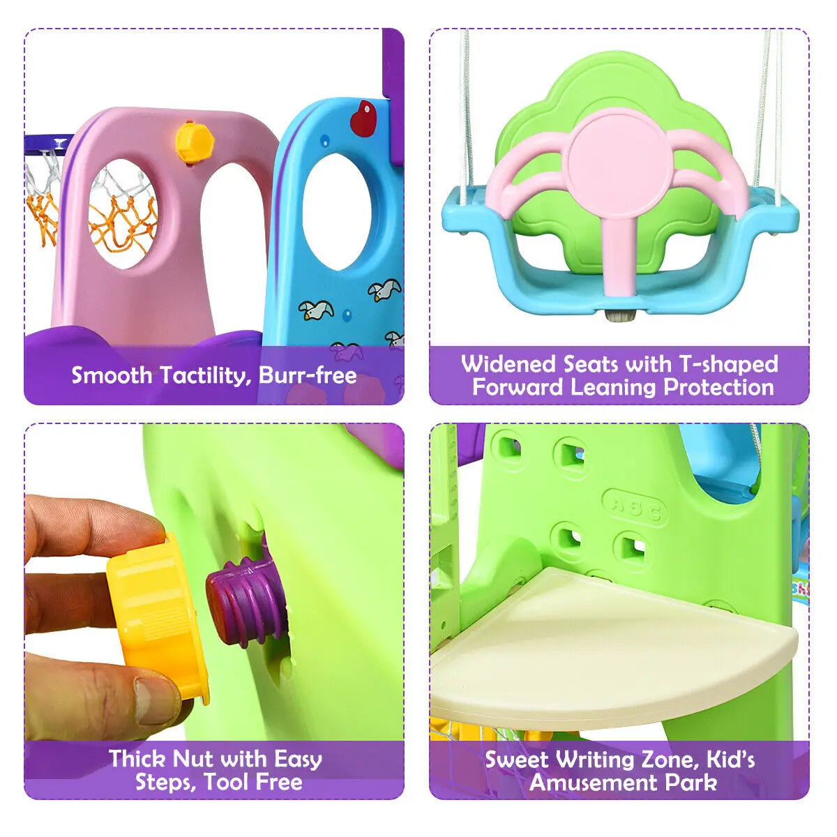 A 6-in-1 Toddler Swing Set, Basketball Hoop, and Football Gate Set childrensterritory