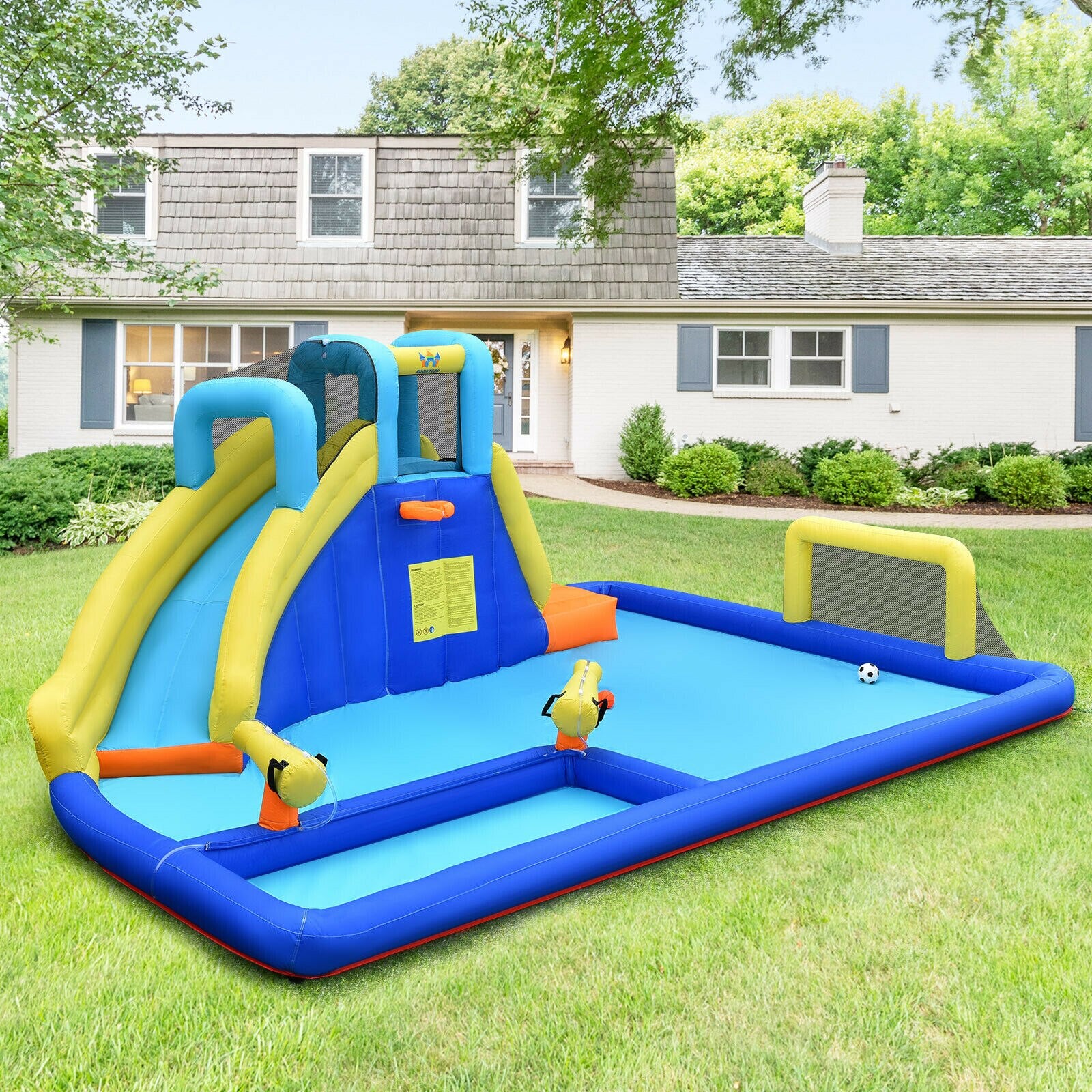 6-in-1 Mega Inflatable Water Slide Bounce House for Kids childrensterritory