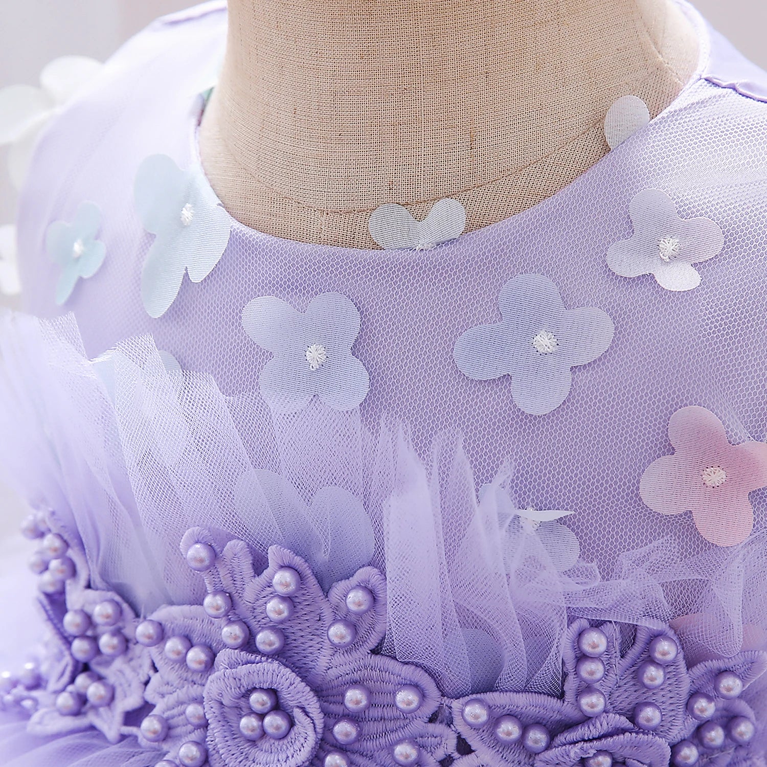 Elegant Bow Lace-Decorated Little Girls Tutu Party Dresses childrensterritory