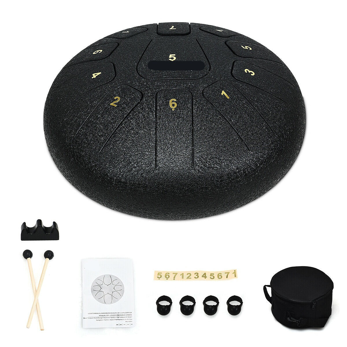 10" Steel Tongue Drum w/ Bag Mallets & Finger Picks childrensterritory
