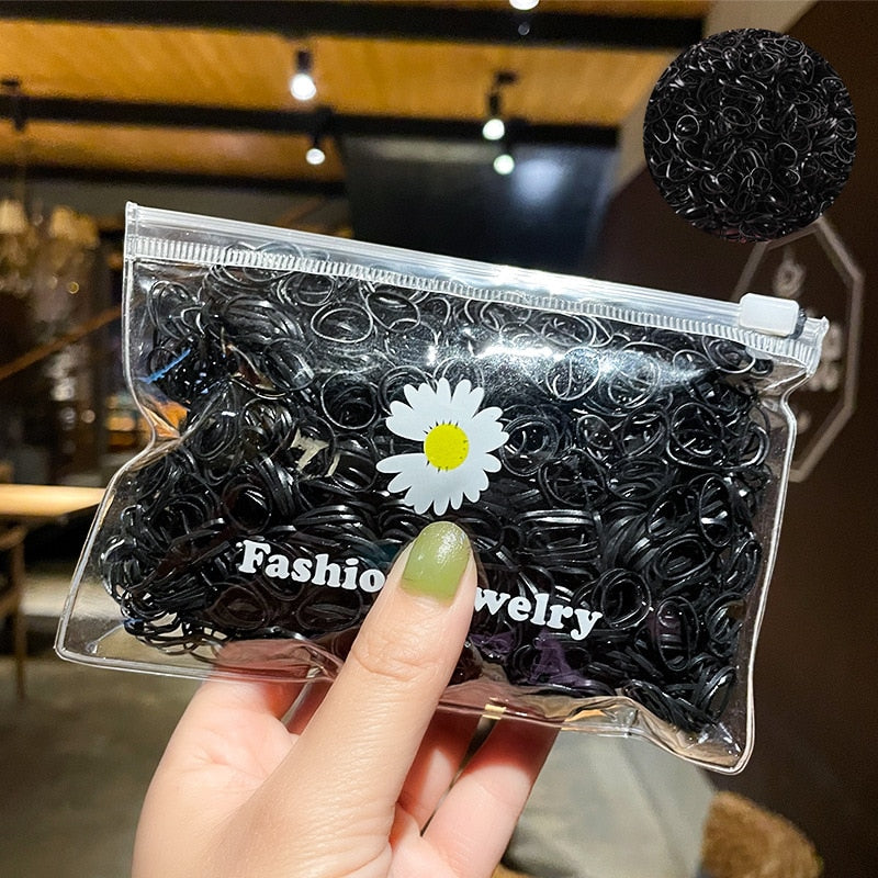 1000Pcs/Pack Colorful Disposable Ponytail Holder for Girls childrensterritory