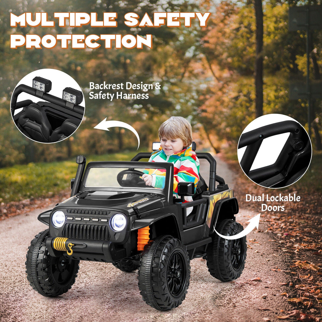 12V 10AH Parent-Child Ride On Remote Car w/Light & Music childrensterritory